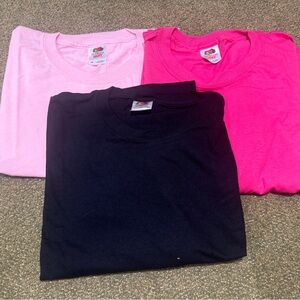 Fruit of the Loom Unisex Short Sleeve Tees - Light Pink, Hot Pink, and Black